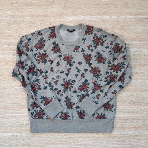 I Heart Ronson Grey Floral Crewneck Sweatshirt in Size M - Picture 1 of 9
